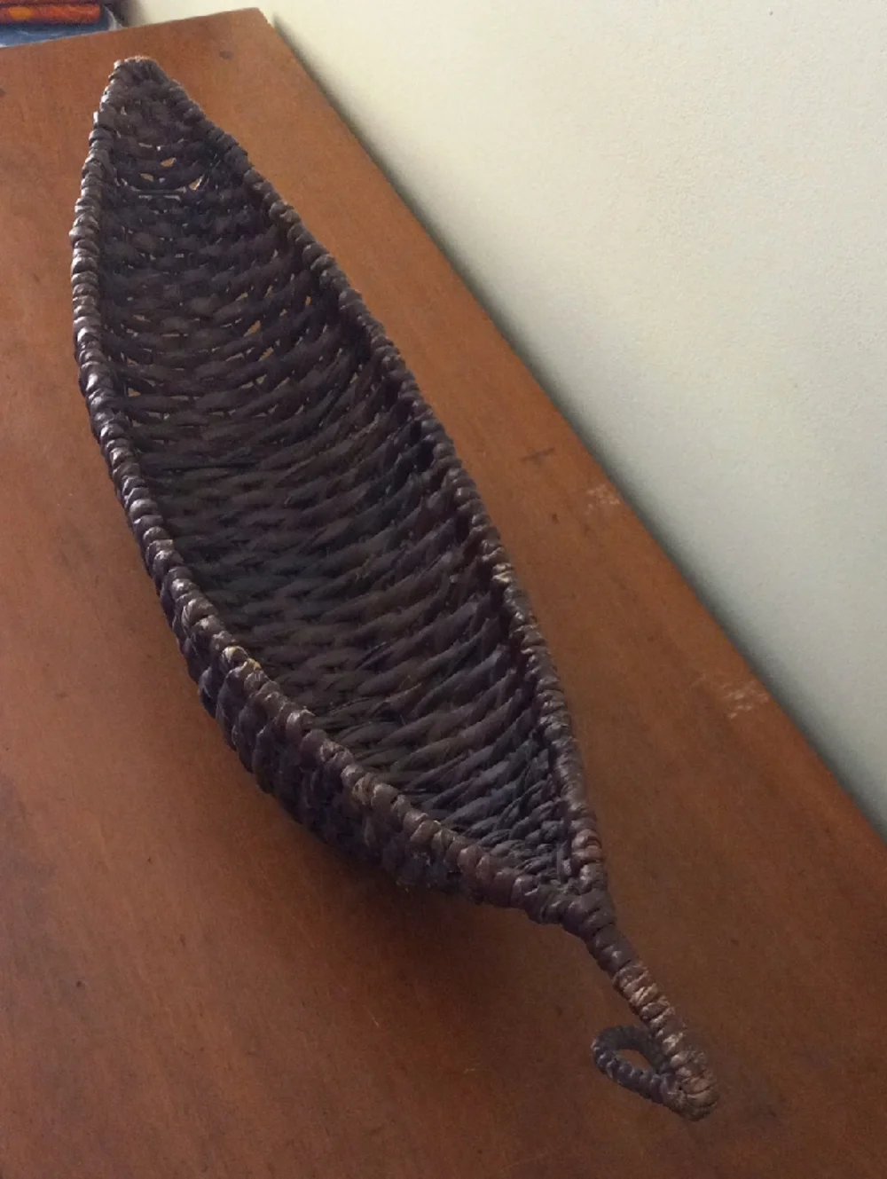Handwoven Dark Brown Wicker Decorative Bowl Basket